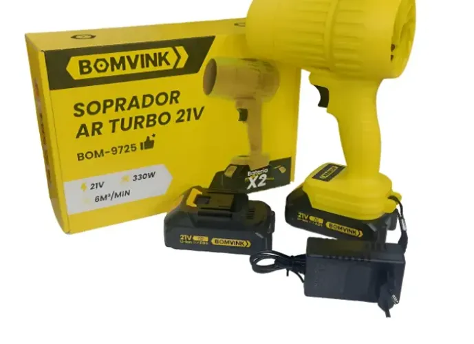 Soprador 21v Turbo Bom-9725 + 2 Baterias Alta Potência