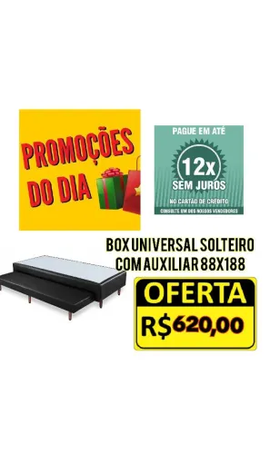 Cama box universal com auxiliar solteiro 88x188