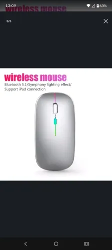 Mouse USB sem fio recarregável