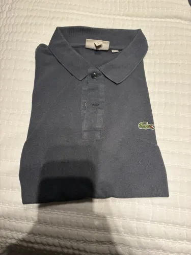 Polo Lacoste slim fit cinza 