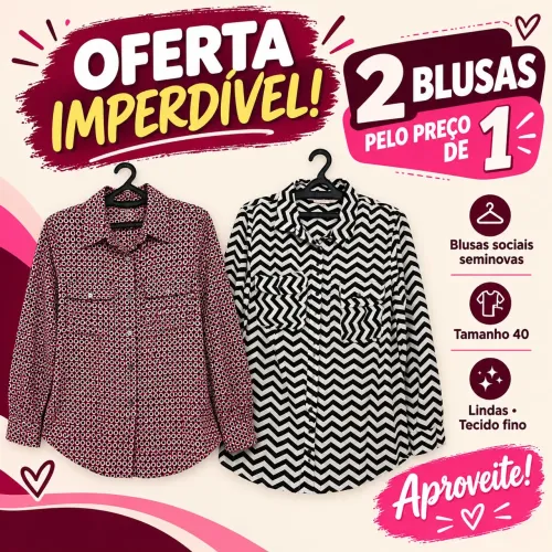 KIT BLUSAS SOCIAIS [TAM 40] - ÚLTIMAS PEÇAS!