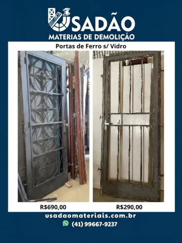 Portas de Ferro s/ Vidro a Partir de R$290,00