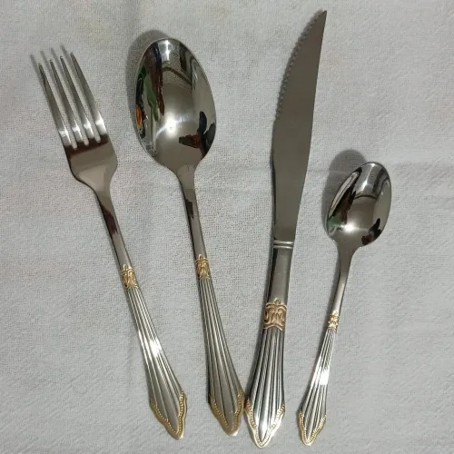 Talheres detalhe dourado 24 peças,  6 de cada 