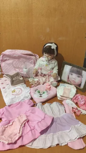 Bebê Reborn Meu Xodó Original + Acessórios Diversos 