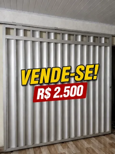 PORTÃO DE ALUMÍNIO COMPLETO - JÁ COM TRILHOS, ROLDANAS E FECHAMENTO
