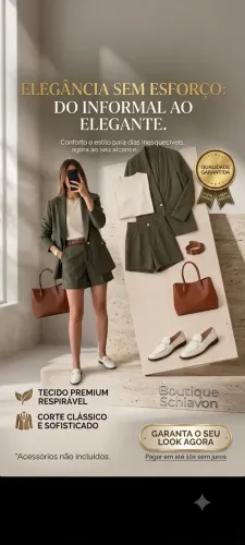 Conjunto short e blazer alfaiataria feminino