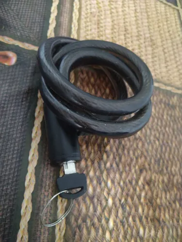 Cadeado para Bicicleta Bike Cabo de Aço com Chave Preto
