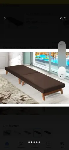 Cama de solteiro dobrável, pe de madeira nova