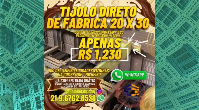 tijolo 8 furos entrega rápida 