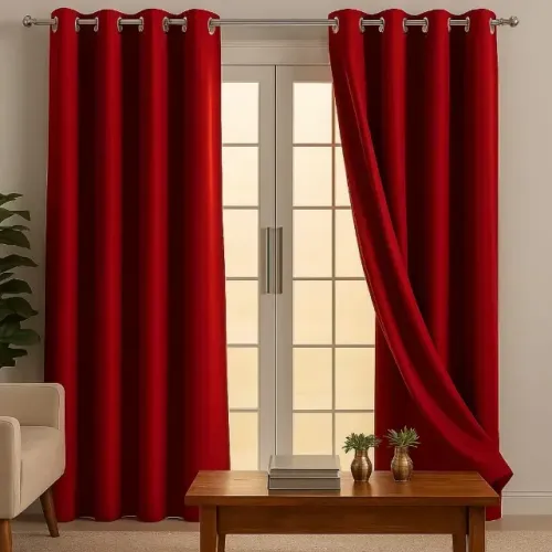 Cortina Blackout Vermelho 4 Metros Corta Luz