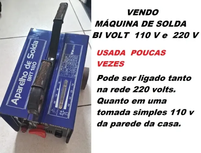 VENDO MÁQUINA DE SOLDA BI VOLT 110/220 Volts Praticamente Nova. QUASE METADE DO PREÇO