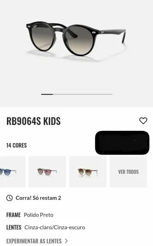 Ray-Ban Kids icons RB9064S cor- frame lente- cinza claro/escuro