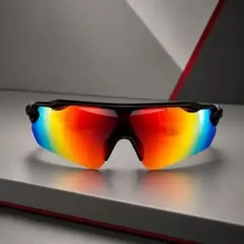 Óculos de Sol Polarizado Máscara Esportivo Racer - Multi Colors / Vermelho e Preto - Injet