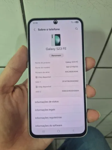 S23fe 256gb 1650 reais