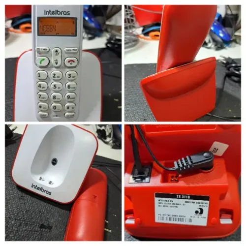 Telefone Sem Fio Digital TS 3110 Vermelho Intelbras (USADO)