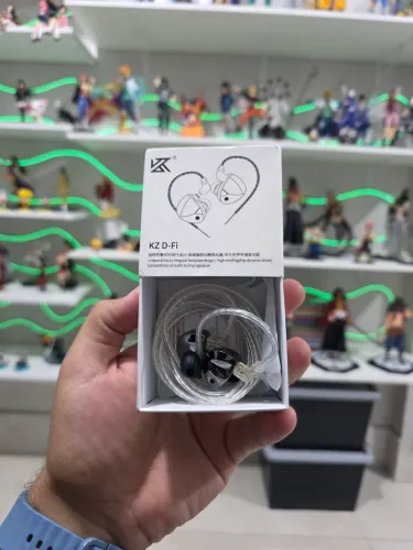 Fone de ouvido KZ D-FI (Metal) Retorno de Palco in-ear- Qualidade sonora imersiva, Monitor