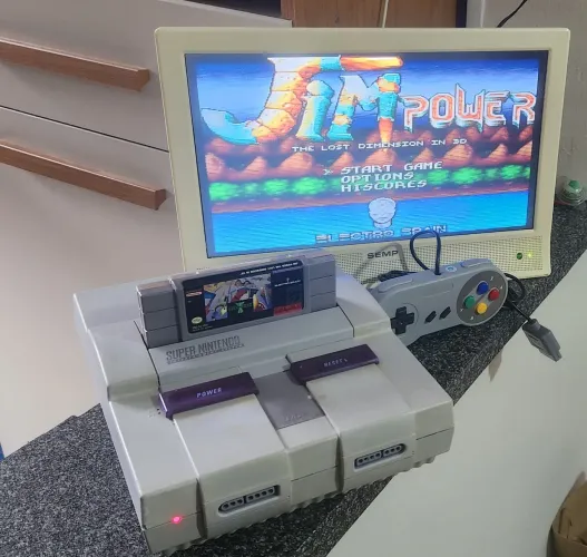 Super Nintendo c/ controle e fonte bi volt