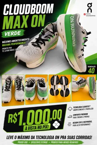 TENIS CLOUDBOOM MAX ON MASCULINO VERDE TAM 40