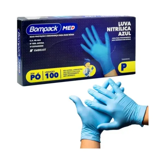 Luva Nitrilica P Bompack