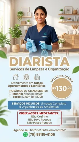 Trabalho fazendo Limpeza/