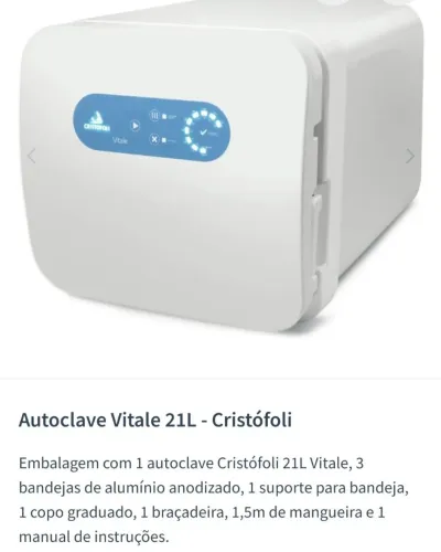 Autoclave cristofoli 21 litros na caixa