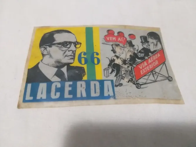 ANTIGO ADESIVO PARA VIDRO CAMPANHA CARLOS LACERDA 