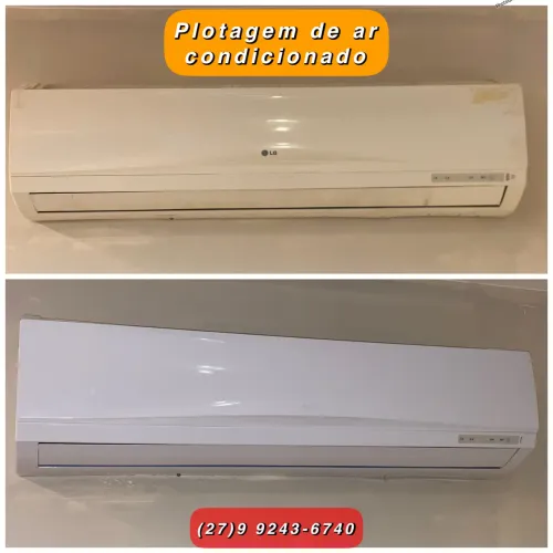 Plotagem de ar condicionado, adesivo e papel de parede 