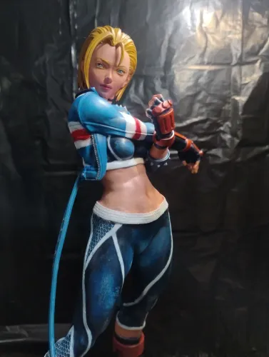 Cammy Street Fighter 6 - Figura em Resina 3D Pintada à Mão 28cm