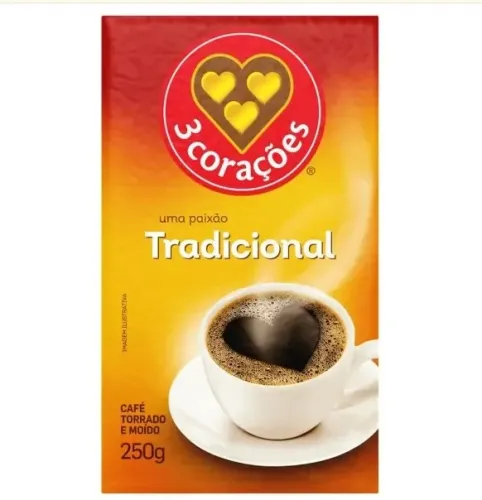Café Torrado e Moído 3 Corações Tradicional a Vácuo 250g