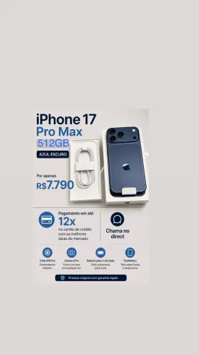 IPHONE 17 PRO MAX 512 GB SEMI AZUL SEMI NOVO