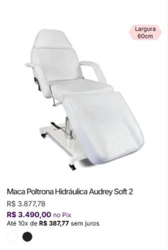 Maca Poltrona Hidráulica Audrey Soft 2 - NOVA, NUNCA USADA