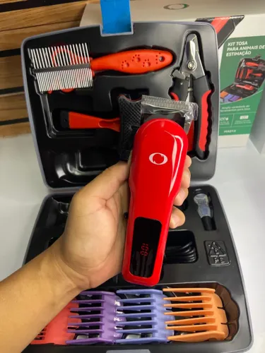 Máquina sem Fio de Tosar Pet Cães e Gatos Recarregável + Maleta com Acessórios - MA013 Oni