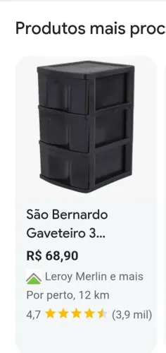 4 Gaveteiro preto facil montagem