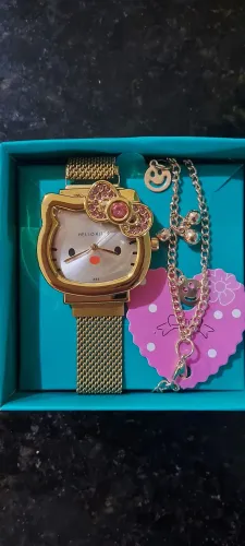 Relógio feminino Hello Kitty + brinde