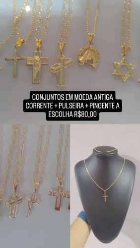 Correntes de Moeda Antiga Idêntico a Ouro 18k