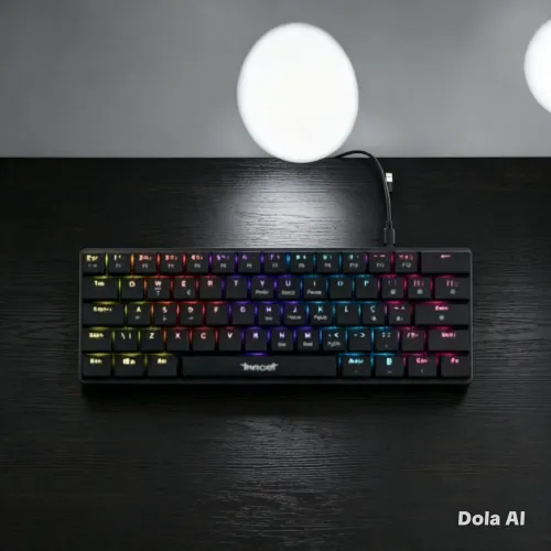 Teclado mecânico switch azul, RGB personalizável
