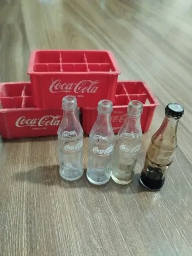 Lote com 3 mini engradados de Coca-Cola