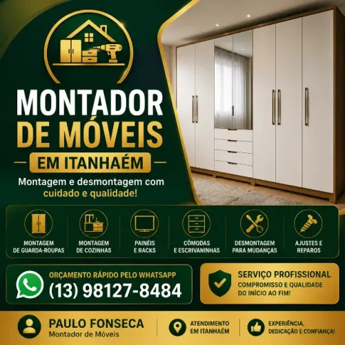 Montador de Móveis em Itanhaém | Guarda-Roupas, Cozinhas, Painéis e Móveis em Geral