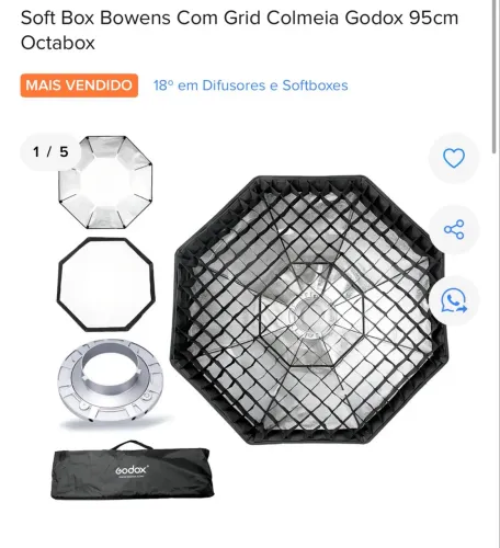 Softbox Godox 95cm bowens novo com nota fiscal