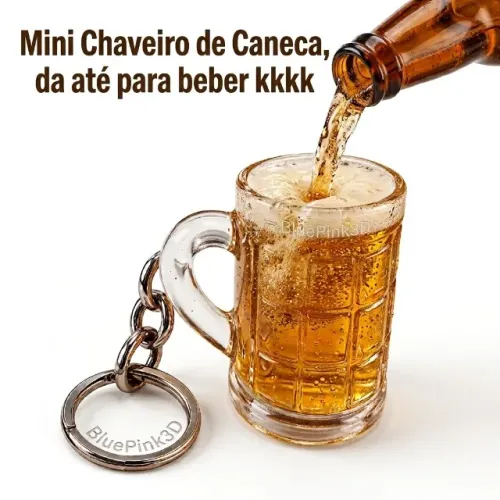 mini chaveiro caneca copo de cerveja chopp - utilizável Transparente - Encha com Cerveja o