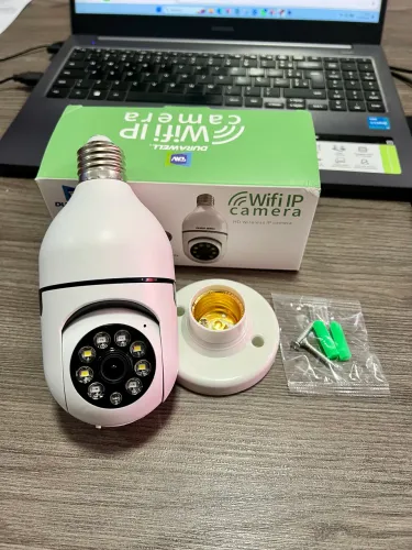 Câmera de Segurança Lâmpada Wi-Fi 360° com aplicativo V380 Pro