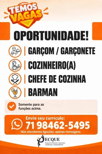 Vaga de trabalho imediato
