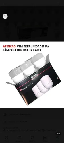 Kit 3 Lâmpadas 20w Branca Frio Bivolt