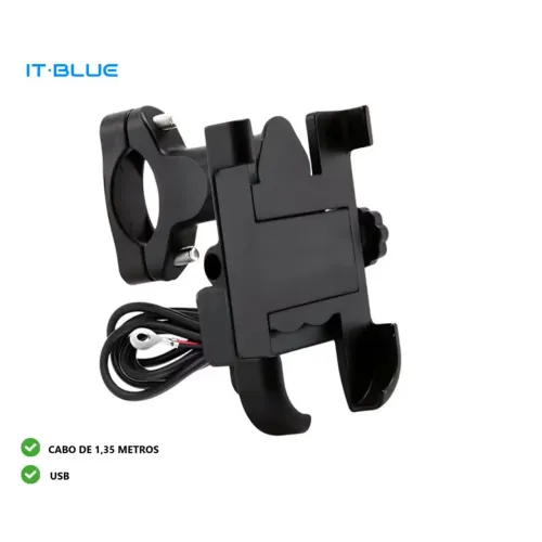 Suporte de moto para celular Alumínio C Carregador