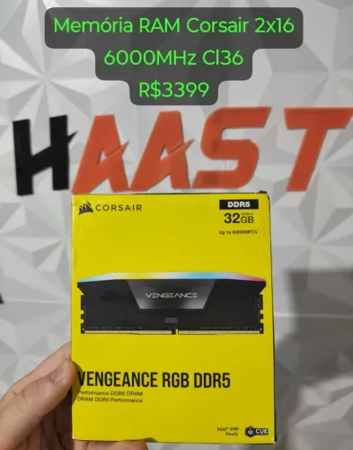 Memória  Ram Corsair 2x16 6000MHz CL 36 RGB [Novo]