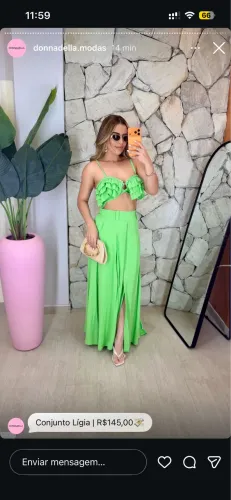 CONJUNTO SAIA E CROPPED COR AMARELO