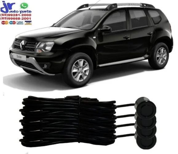 Kit sensor de estacionamento ré Preto Duster