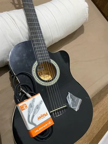 Violão Giannini Nf-14 Ceq Flat Nylon Preto