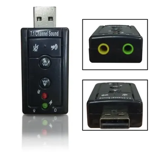 Adaptador Placa De Som Usb 7.1 Adaptador Áudio Notebook Pc