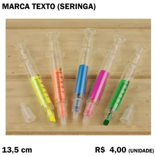 Marca Texto no Formato de Seringa